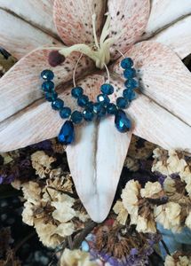 Blue Crystal Drop Earrings