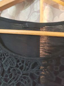Black Lace Detail Top
