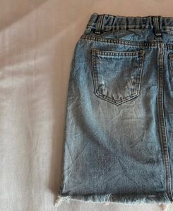 DENIM SHORT SKIRT -Blue
