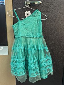 Girl's Party Dress - Aqua Lace
