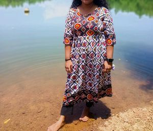 Patterned Anarkali Top
