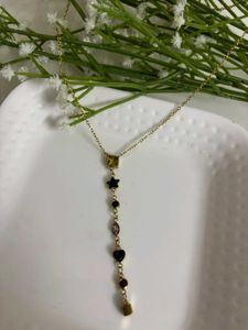 colorful gem cascade Necklace anti tarnish