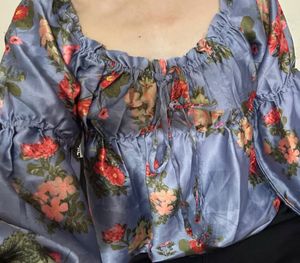 Floral Print Peplum Top