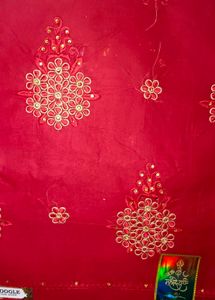 Red Embroidered Fabric