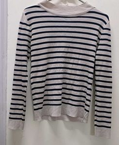 Striped Mock Neck Top