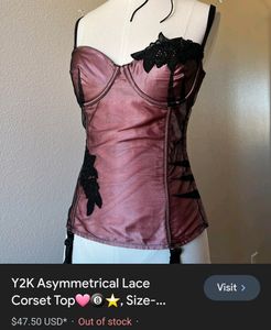 Y2K Asymmetrical Corset Top