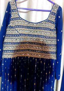 Navy Blue Embroidered Kurta Set