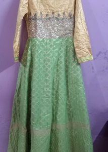 Elegant Party Wear Gown Banarsi