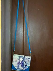 Blue Sling Bag With Detachable Straps