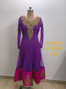 Purple & Pink Embroidered Anarkali Dress