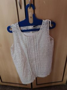 Cream Colour Net Top