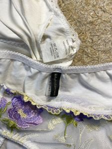 White Lingerie Set with Pinteresty Floral Details