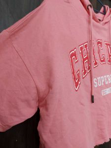 MAX pink cropped hoodie (M)