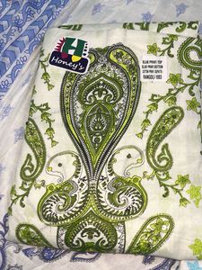 Pakistani Blue &amp; White Printed Fabric
