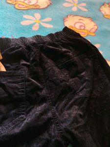 Black Velvet Corduroy Pants