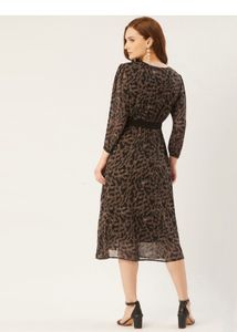 Brown Animal Print Dress