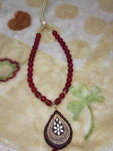 Red Beaded Necklace Set