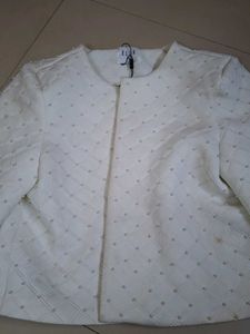 Elegant White Quilted Jacket