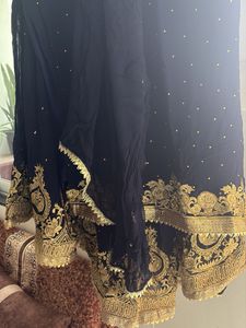 wedding sharara golden work and elegent looking