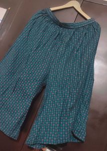Sea🌊Blue Green Cotton Pyjama Capri 34 Waist