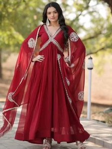 Elegant Maroon Anarkali Suit