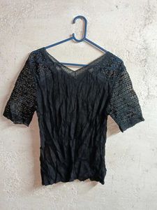 Stylish Ladies Lace Top Black 🖤