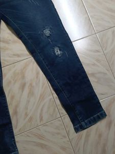 Branded Distressed Denim Jeans