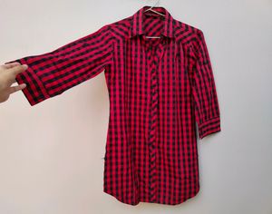 Red &amp; Black Checkered print Shirt