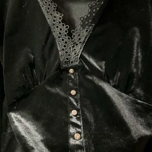 Elegant Black Velvet Cardigan