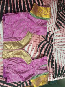 Pink Sari Border Silk Blouse