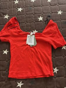 Red Button-Up Top
