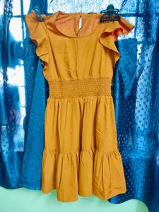 DressBerry Women Bright Orange Solid Dress