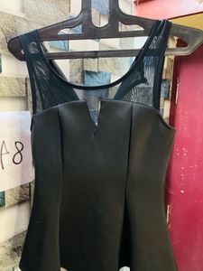 Women Black Party Wear Peplum Top