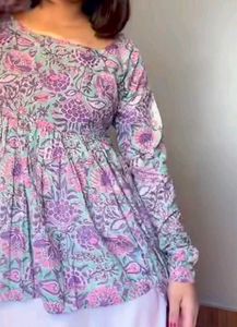 Floral Print Peplum Top