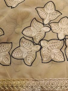 Cream embroidery Saree