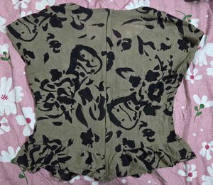 Floral Print Peplum Top