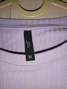 Lilac Ribbed Tie-Waist Crop Top