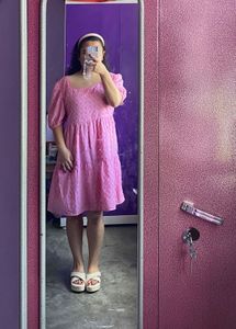 Pink Tiered Mini Dress