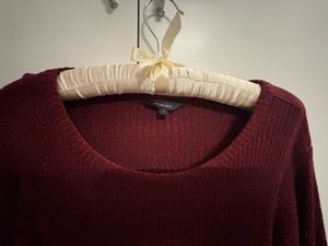 Burgundy Ribbed Knit Top