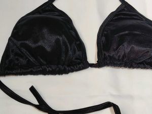 Pink and Black Bikini Tops Bralette