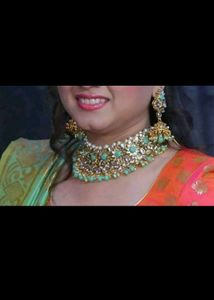 Mint green bridal jewellery