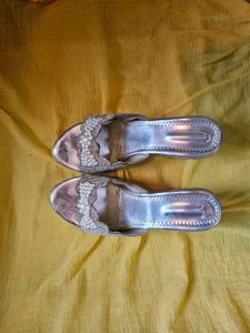 Embellished Silver Sandal