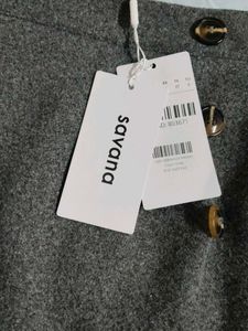 Buttoned A Lined Gray Skirt