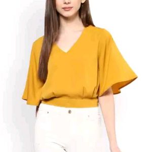 Mustard V-Neck Top