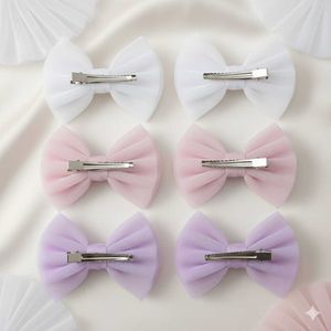 Cute Baby Bow Hairclips 6 Double layered