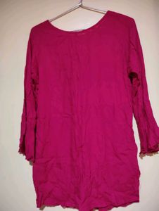 Dark Magenta/ Rose Coloured Short Kurti.