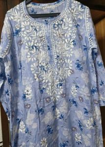 New mulmul chikankari kurti