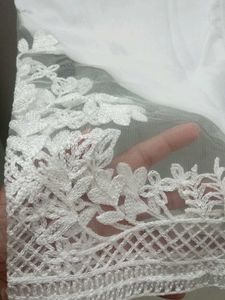 White Leggings with Lace Detail