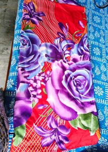 Beautiful Red And Purple Bedsheet With Pillow Cove