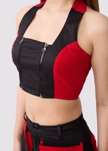 Red &amp; Black Cargo Pants and Top Size :S